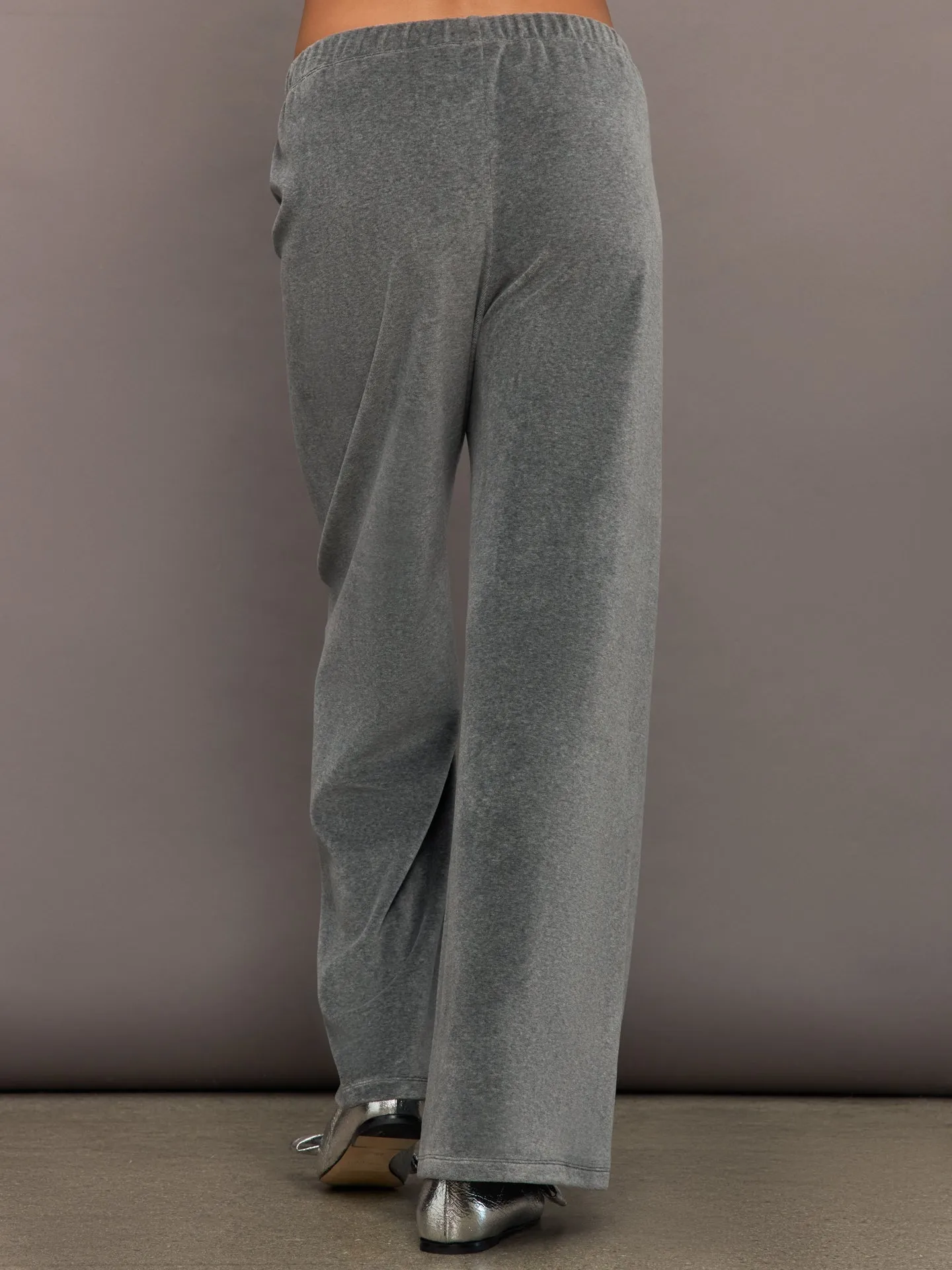 Wide Leg Pant in Velour - Charcoal Grey sold by Carbon38 product image thumbnail 4