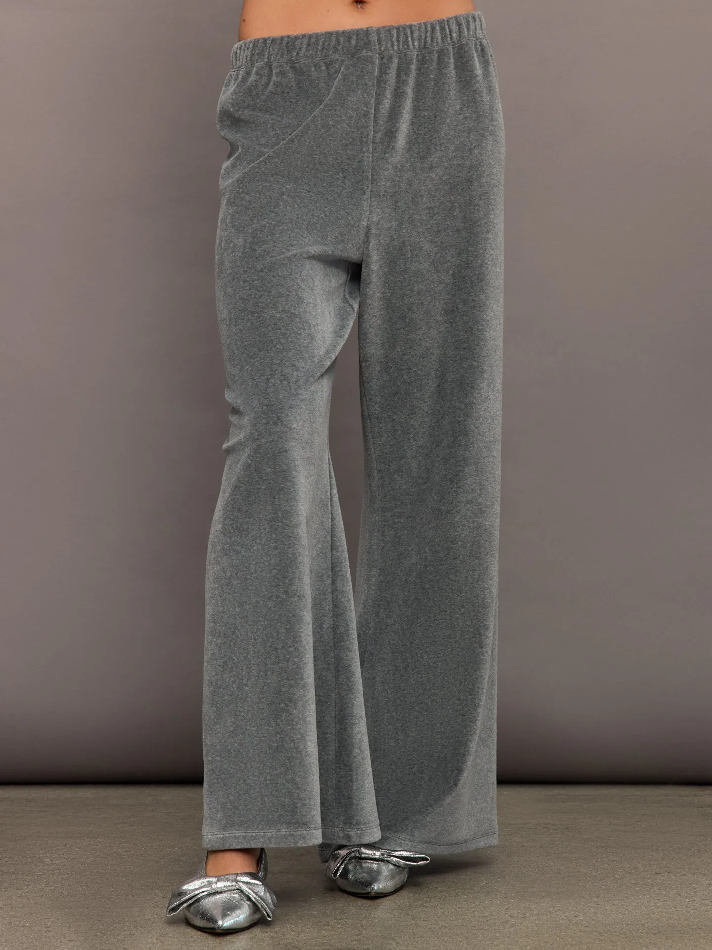 Wide Leg Pant in Velour - Charcoal Grey sold by Carbon38 product image thumbnail 3