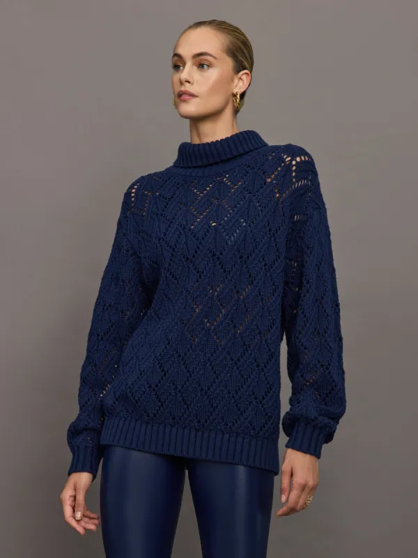 Clementine Knit Crew - Navy sold by Carbon38
