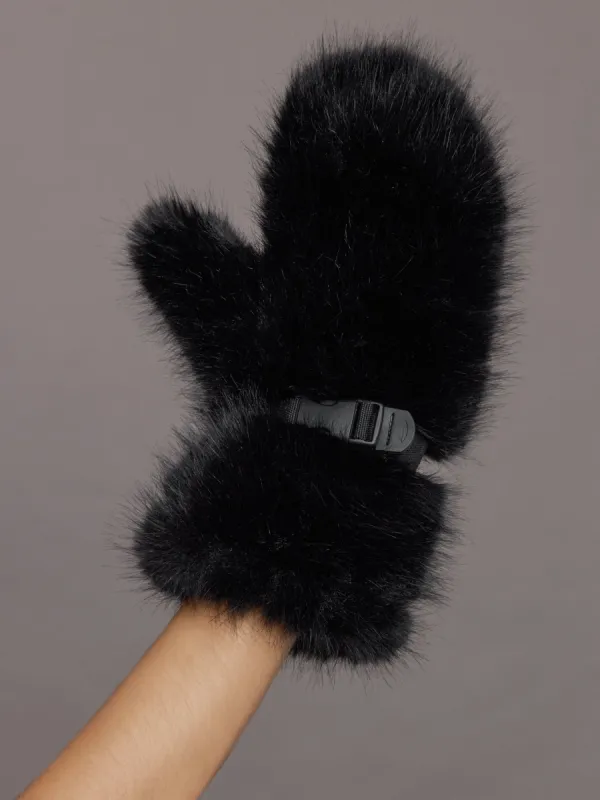 Faux Fox Mittens - Black sold by Carbon38