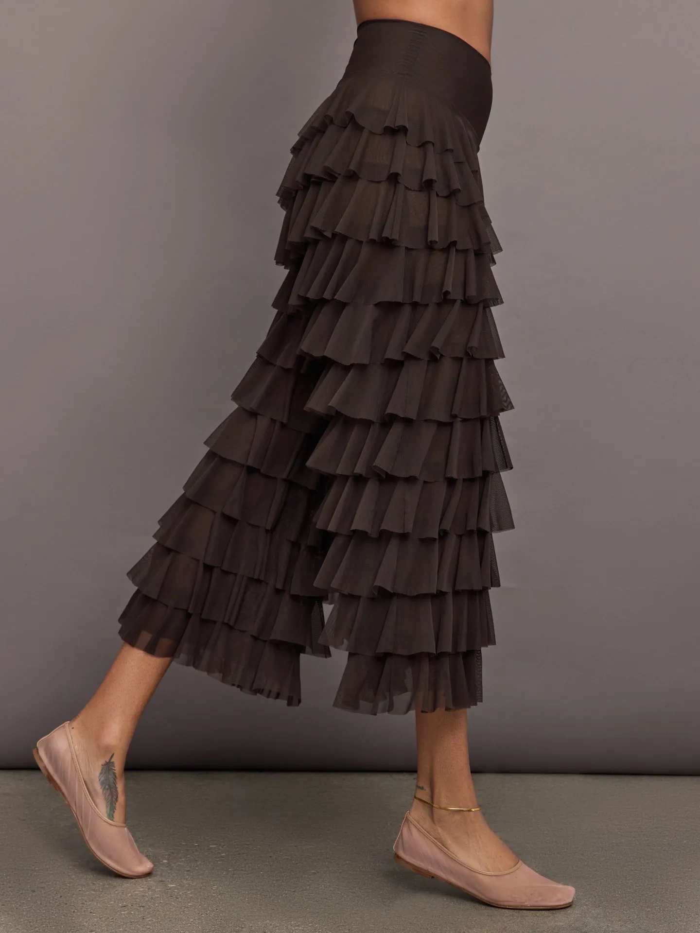 Wide Leg Ruffle Pant - Espresso sold by Carbon38 product image thumbnail 3