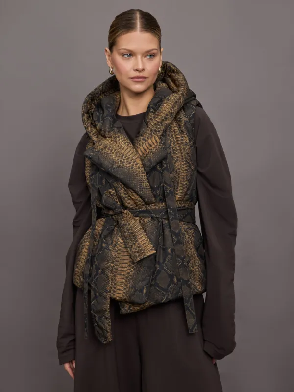 Hooded Sleeveless Sleeping Bag Vest - Python sold by Carbon38