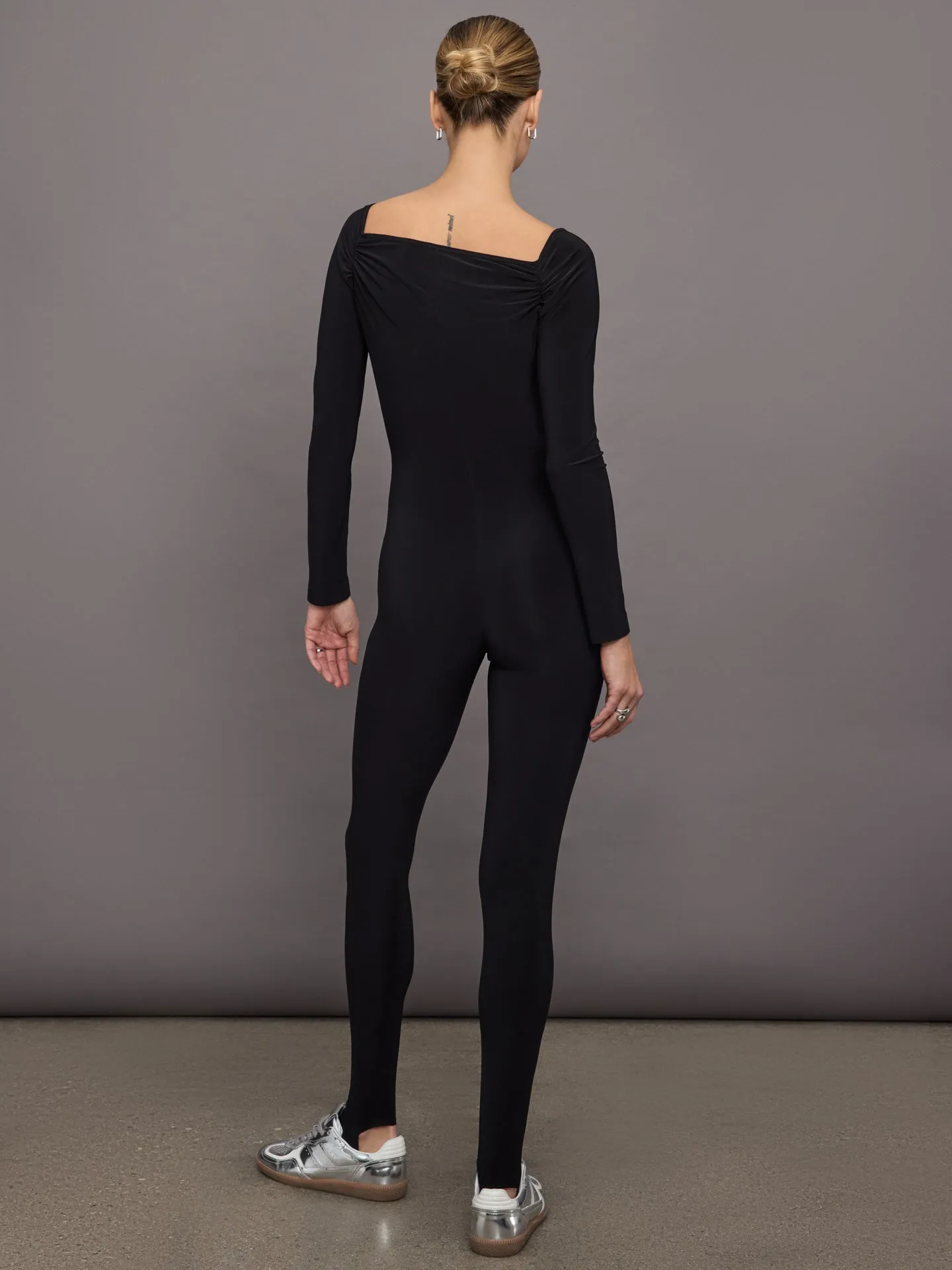Off Shoulder Sweetheart Catsuit W/ Footie - Black sold by Carbon38 product image thumbnail 4