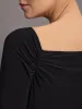 Off Shoulder Sweetheart Catsuit W/ Footie - Black sold by Carbon38