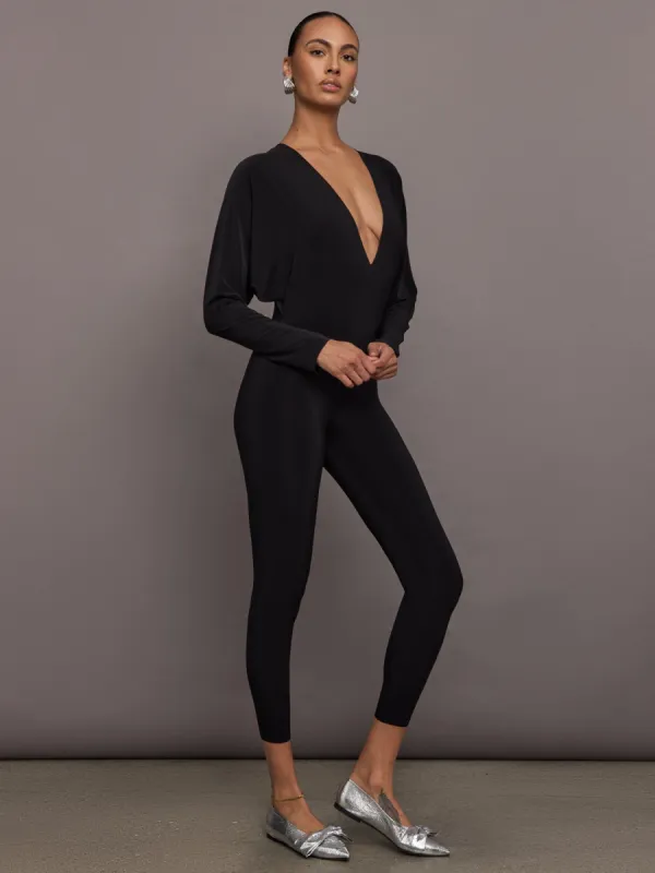 Dolman V-Neck Catsuit - Black sold by Carbon38