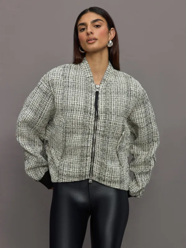 Skylar Faye Bomber - White / Black sold by Carbon38