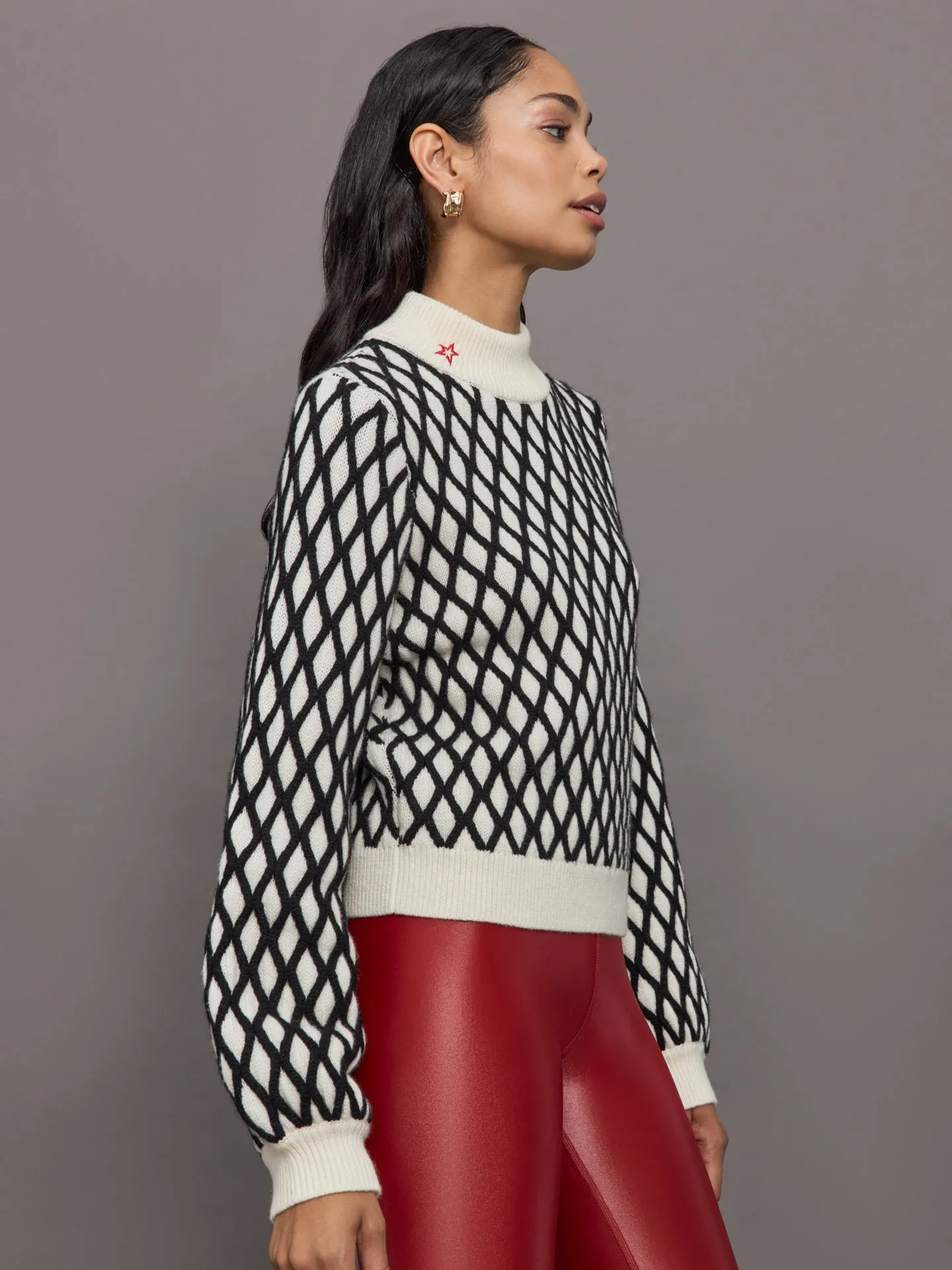 Carving Merino Wool Sweater - Black/Snow White sold by Carbon38 product image thumbnail 4