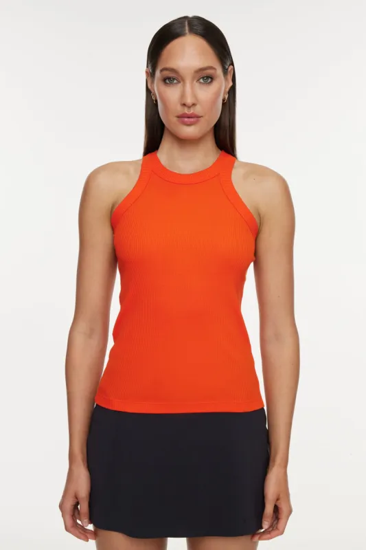 Rivington Ribbed Tank - Tangerine Tango sold by Carbon38