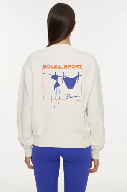 Classic Soleil Sport Crew Neck Sweatshirt - Gardenia sold by Carbon38