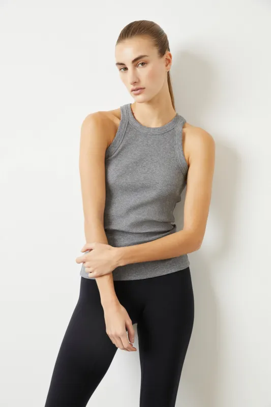 Rivington Ribbed Tank - Grey Heather sold by Carbon38