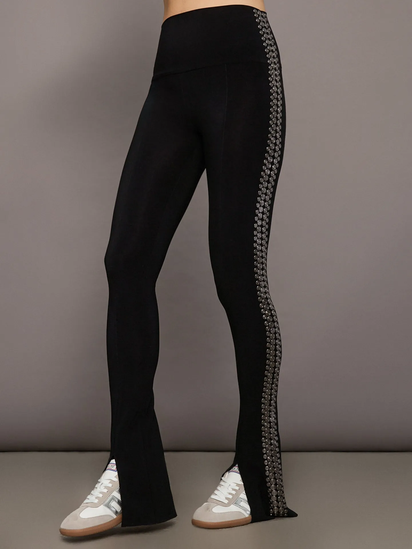 Gunmetal Stud Spat Legging - Black with Side Studs sold by Carbon38 product image thumbnail 3