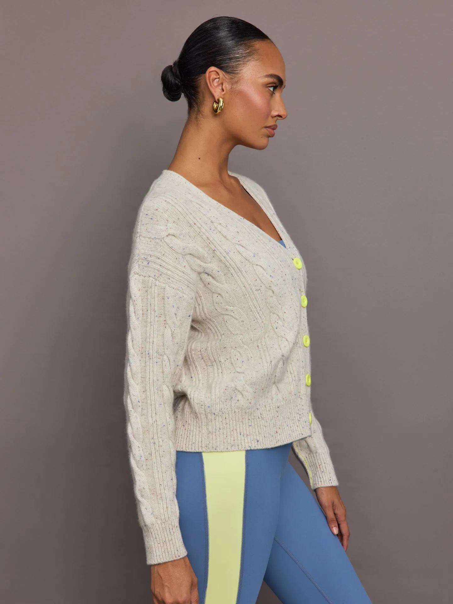 Suzanne Just Add Love Cashmere Cardigan - Soft Taupe Multi sold by Carbon38 product image thumbnail 5