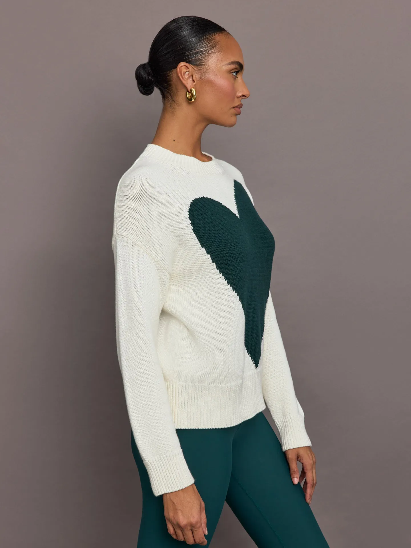 Benton Sweater Imperfect Heart - Off White / Emerald sold by Carbon38 product image thumbnail 3
