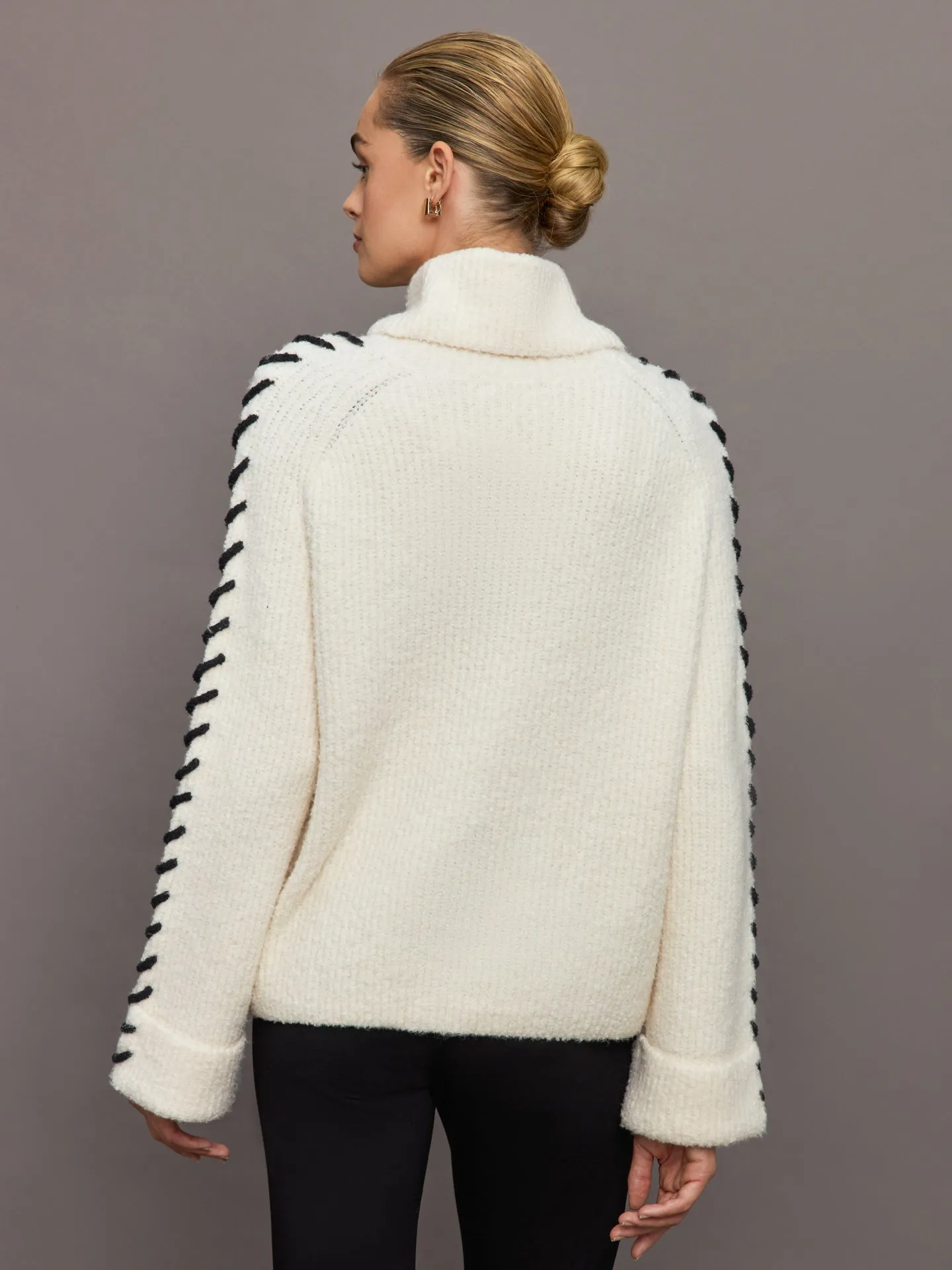 Vida Boucle Whip Stitch Pullover - Sea Salt Multi sold by Carbon38 product image thumbnail 4