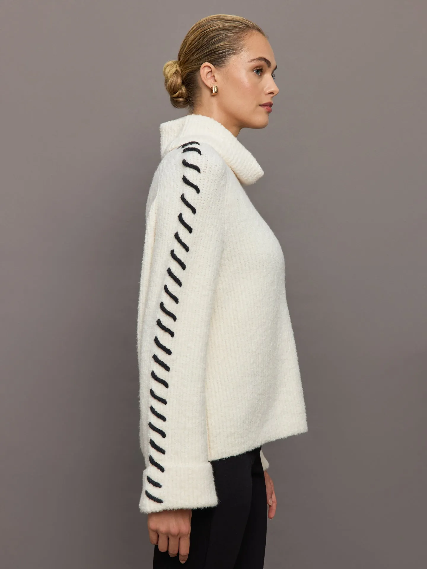 Vida Boucle Whip Stitch Pullover - Sea Salt Multi sold by Carbon38