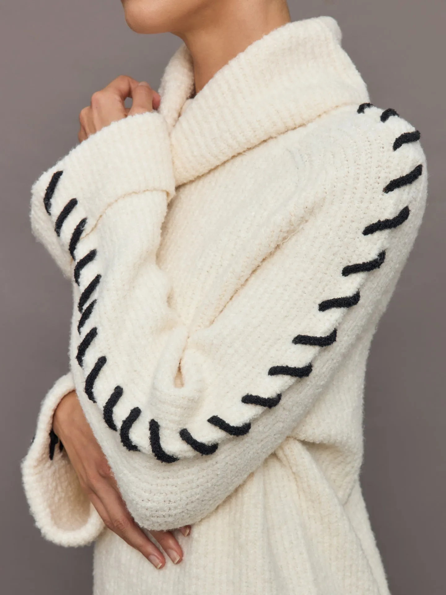 Vida Boucle Whip Stitch Pullover - Sea Salt Multi sold by Carbon38 product image thumbnail 3