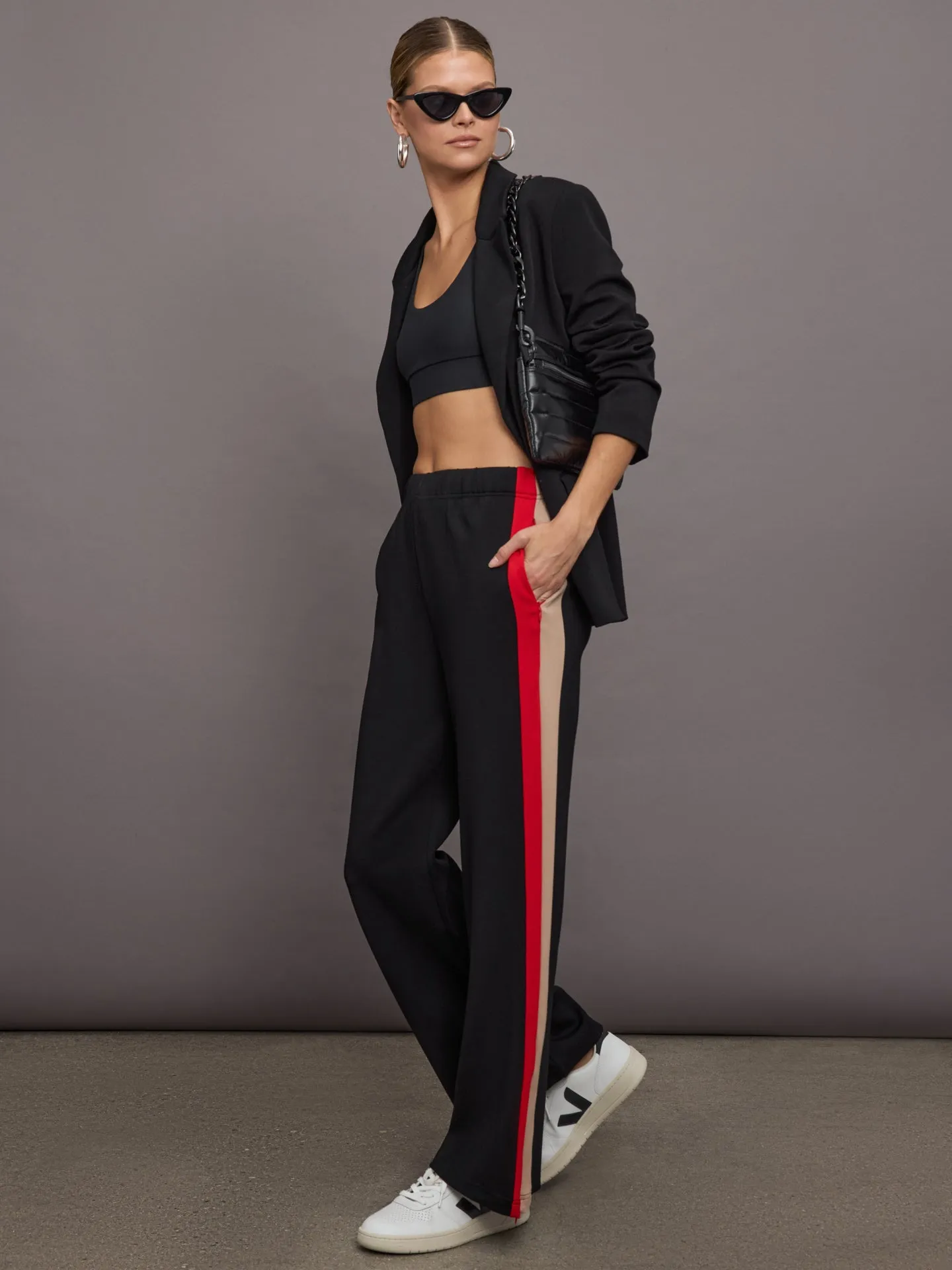 Wide Leg Track Pant in Scuba - Black sold by Carbon38 product image thumbnail 2