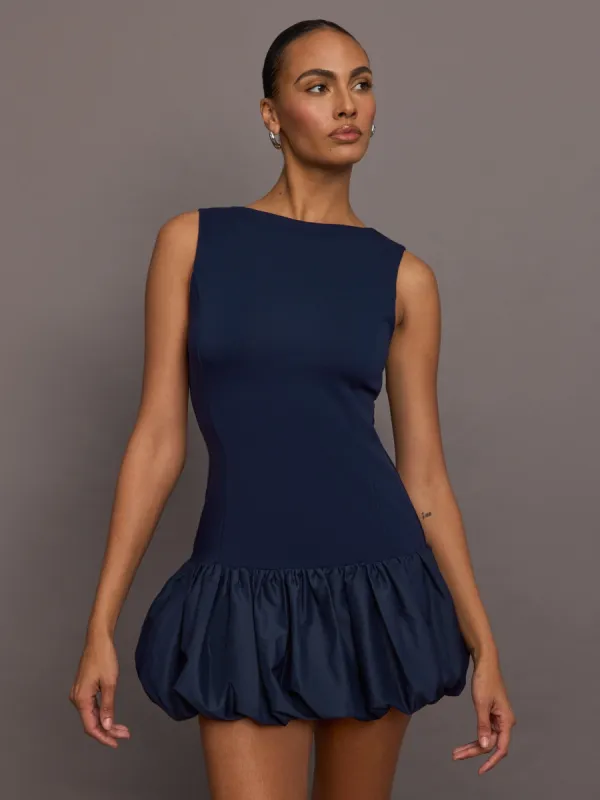 Drop Waist Bubble Dress - Navy sold by Carbon38