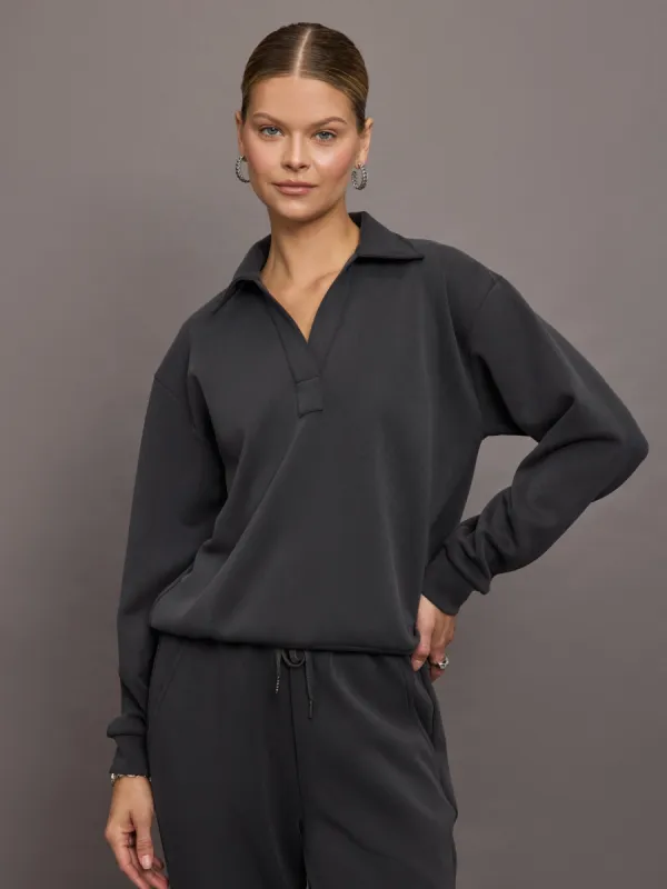 Logo Sweatshirt in Modal Luxe - Faded Black made by Carbon38