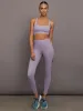 Racerback Bra in Ribbed Melt - Lavender Grey sold by Carbon38