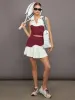 Gio Wave Top - Burgundy/Chantilly sold by Carbon38