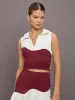 Gio Wave Top - Burgundy/Chantilly sold by Carbon38
