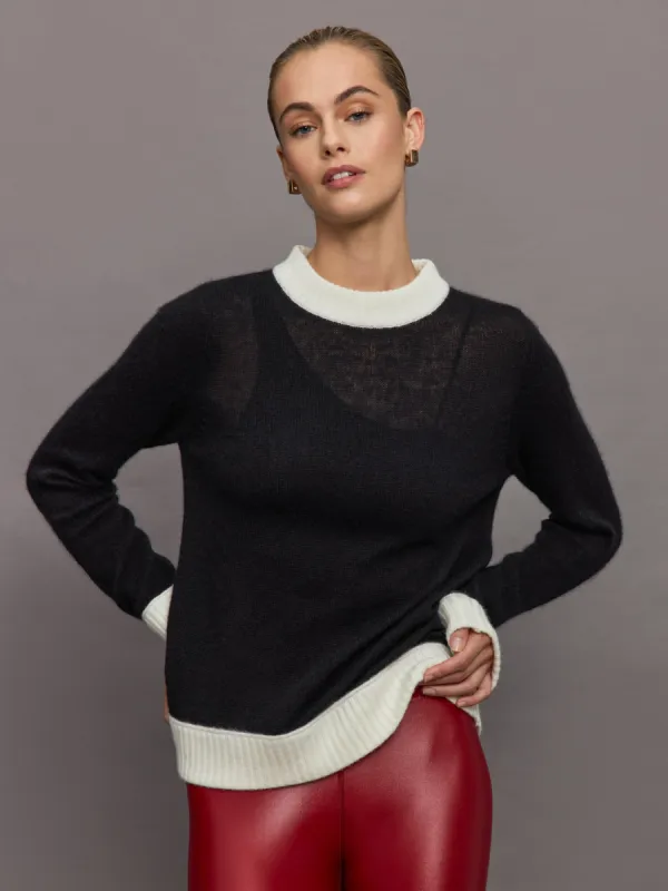 Tamino Cashmere Top - Black/ Cream sold by Carbon38