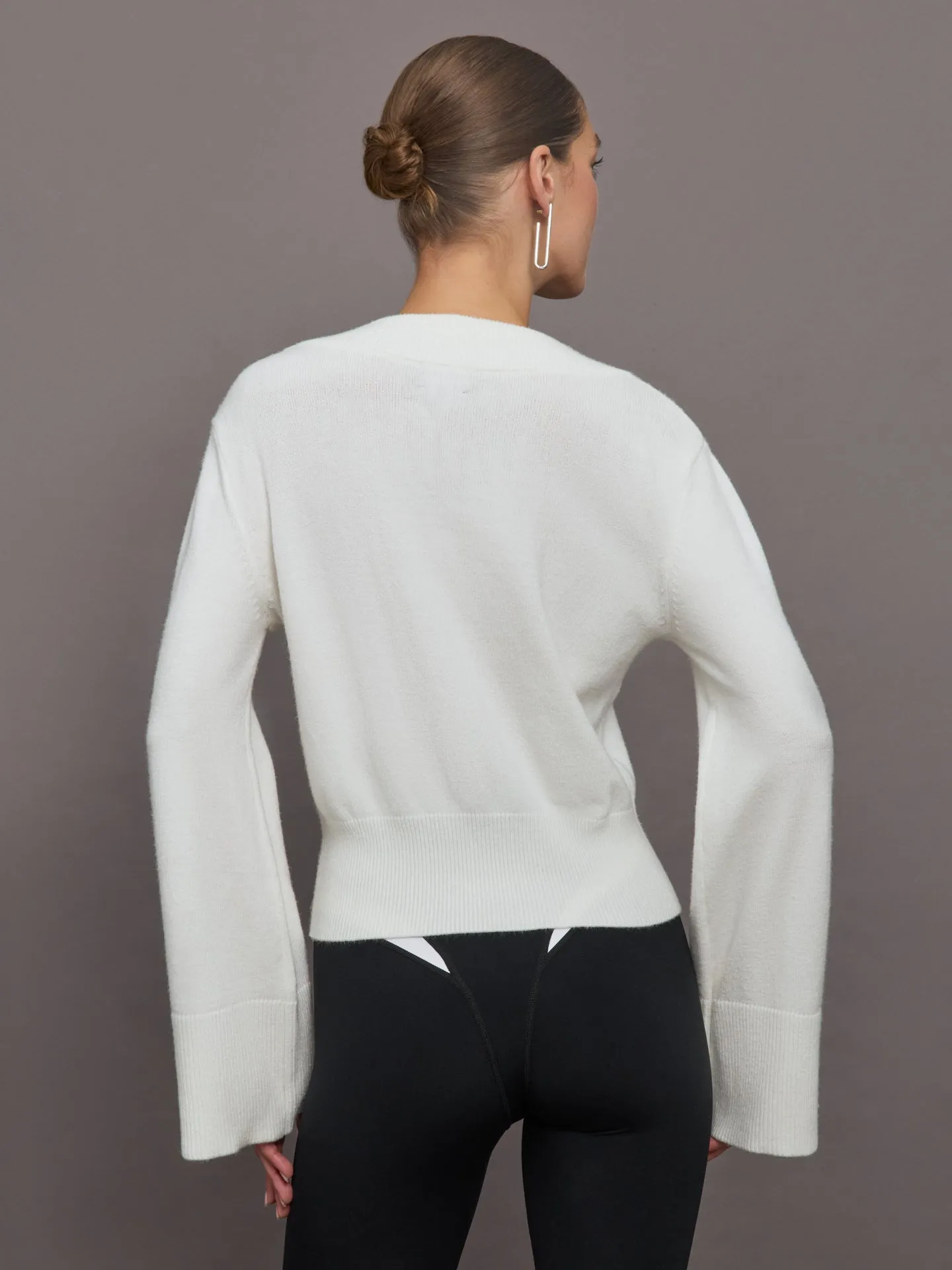 Bell Sleeve Off Shoulder Sweater - Cloud Dancer sold by Carbon38 product image thumbnail 4