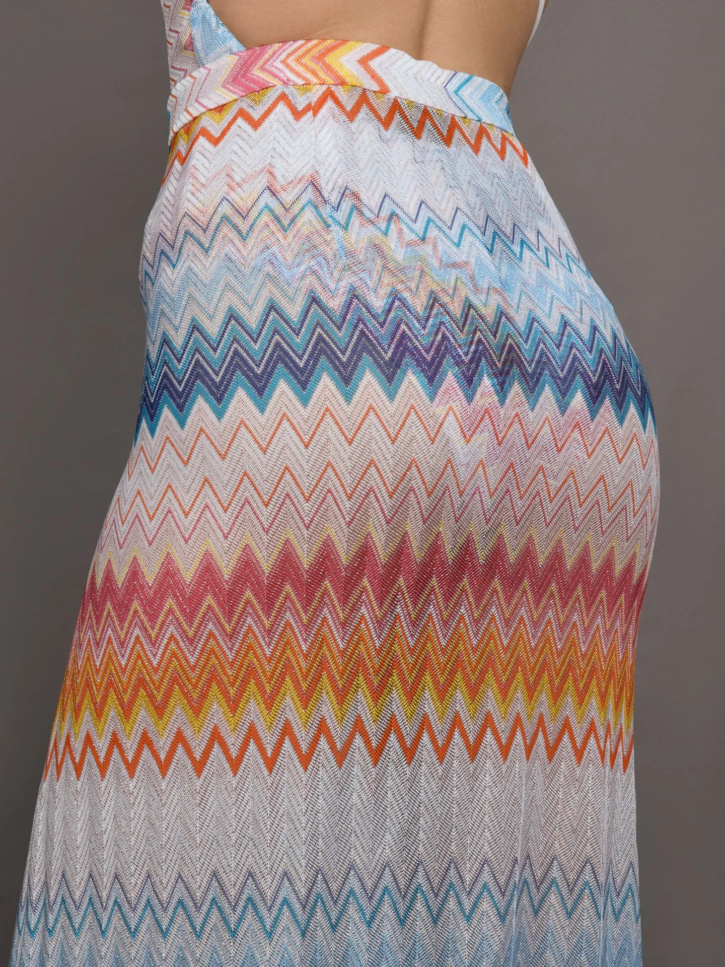 Skirt - Multicolor Shaded Chevron Raschel w Lurex sold by Carbon38 product image thumbnail 5