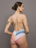 One Piece Swimsuit - Multicolor Shaded Chevron Raschel w/ Lurex sold by Carbon38