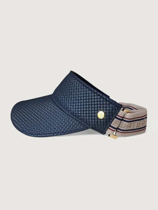 Tennis Visor - Navy Basketweave sold by Carbon38