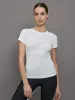 Short Sleeve Ruched Front Tee - White sold by Carbon38