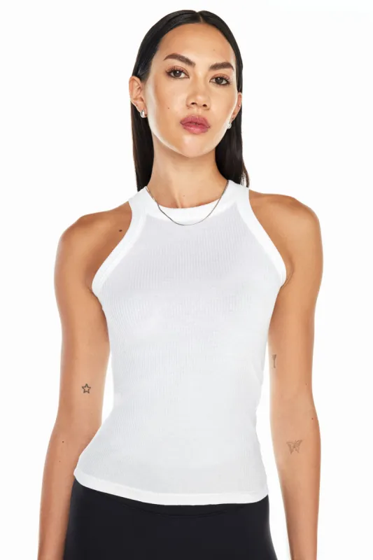 Rivington Ribbed Tank - White sold by Carbon38