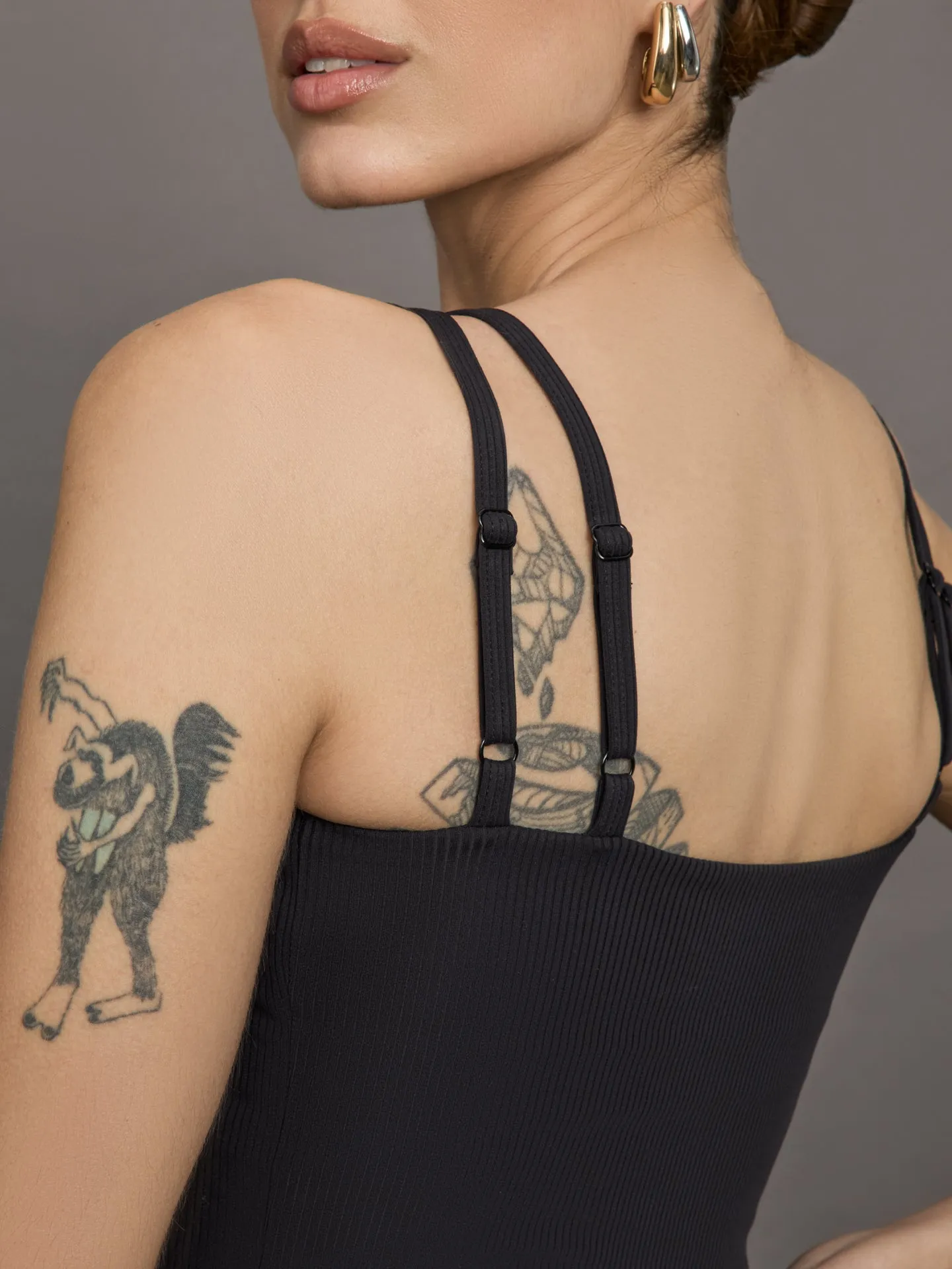 V-Neck Tank in Ribbed Melt - Black sold by Carbon38 product image thumbnail 5