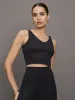 V-Neck Tank in Ribbed Melt - Black sold by Carbon38