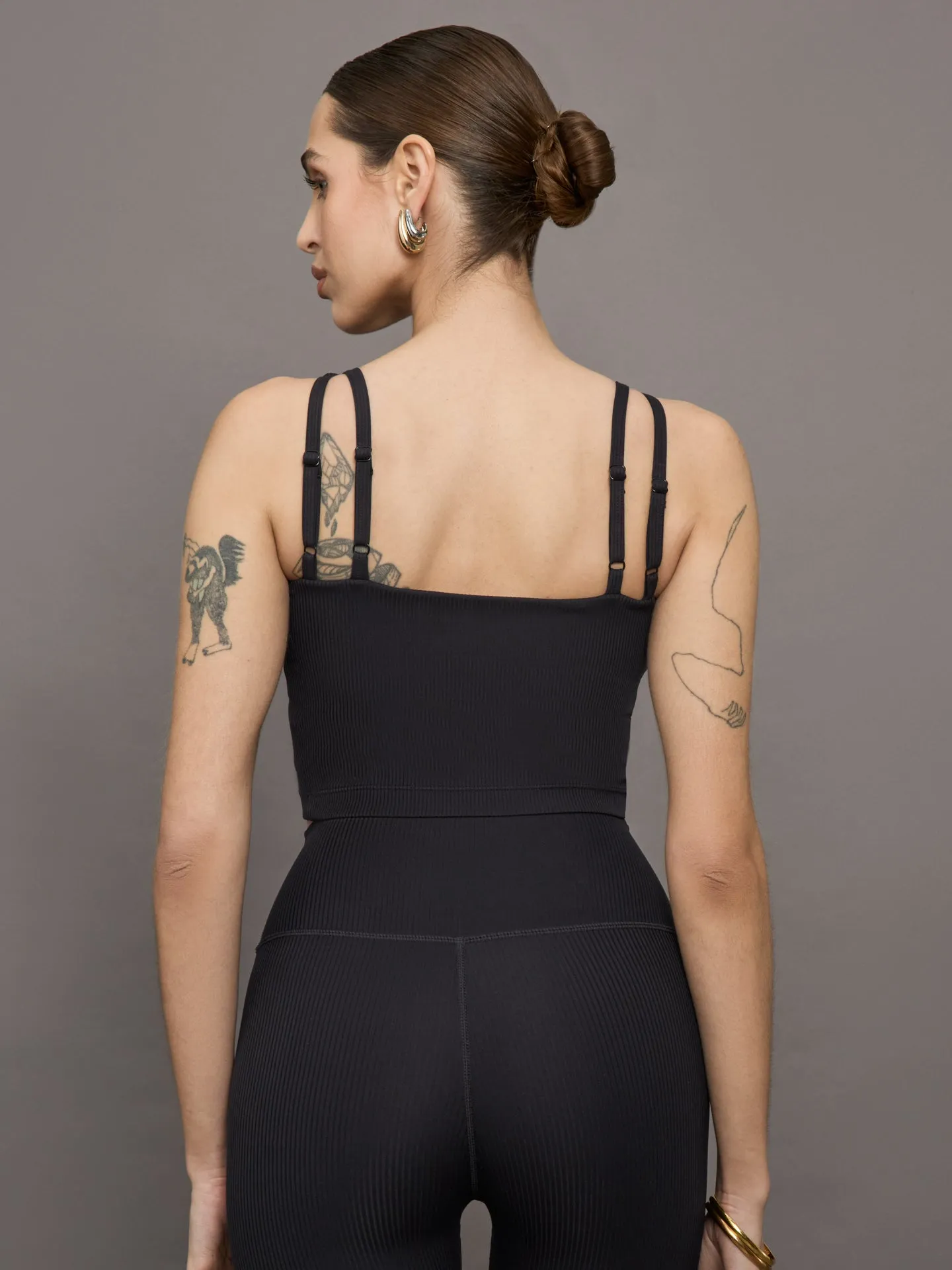 V-Neck Tank in Ribbed Melt - Black sold by Carbon38 product image thumbnail 4