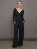 Long Sleeve Wrap Top in Ribbed Jersey - Black sold by Carbon38