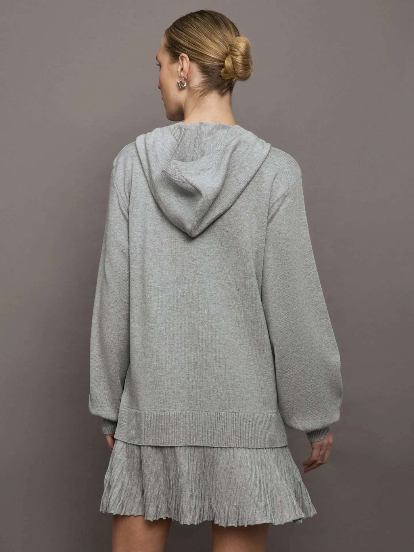 Nomia Pleated Hem Hoodie Dress - Heather Grey sold by Carbon38 product image thumbnail 4