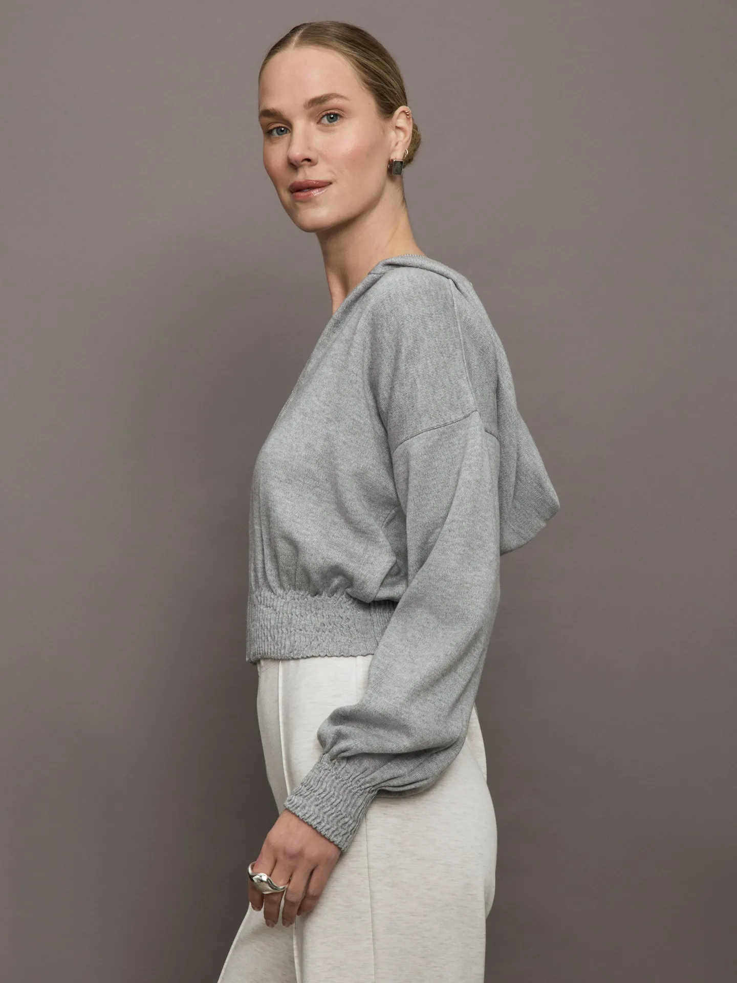 Nomia Ruched Zip Hoodie - Heather Grey sold by Carbon38 product image thumbnail 3