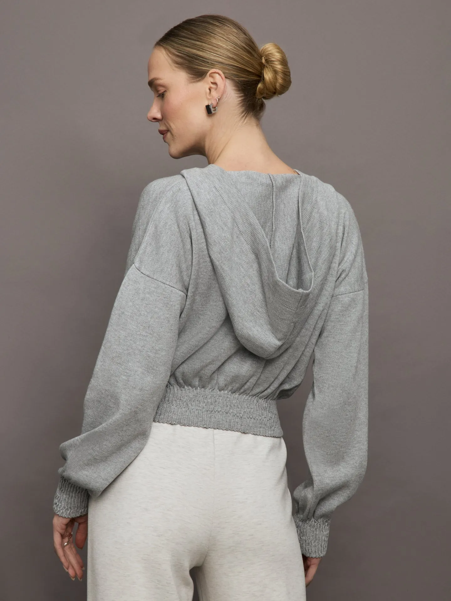 Nomia Ruched Zip Hoodie - Heather Grey sold by Carbon38 product image thumbnail 4