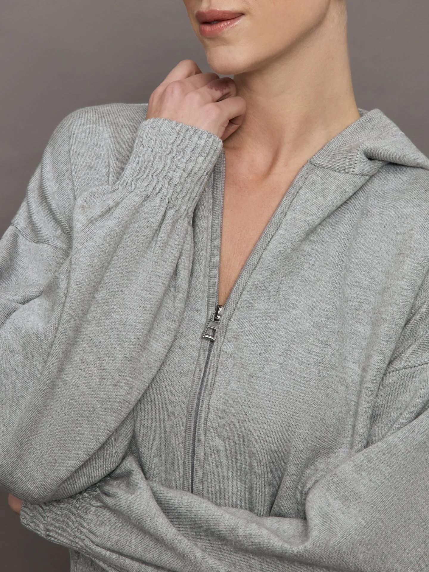 Nomia Ruched Zip Hoodie - Heather Grey sold by Carbon38 product image thumbnail 5