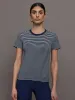 Stripe Ringer Tee - Cloud / Navy Stripe sold by Carbon38