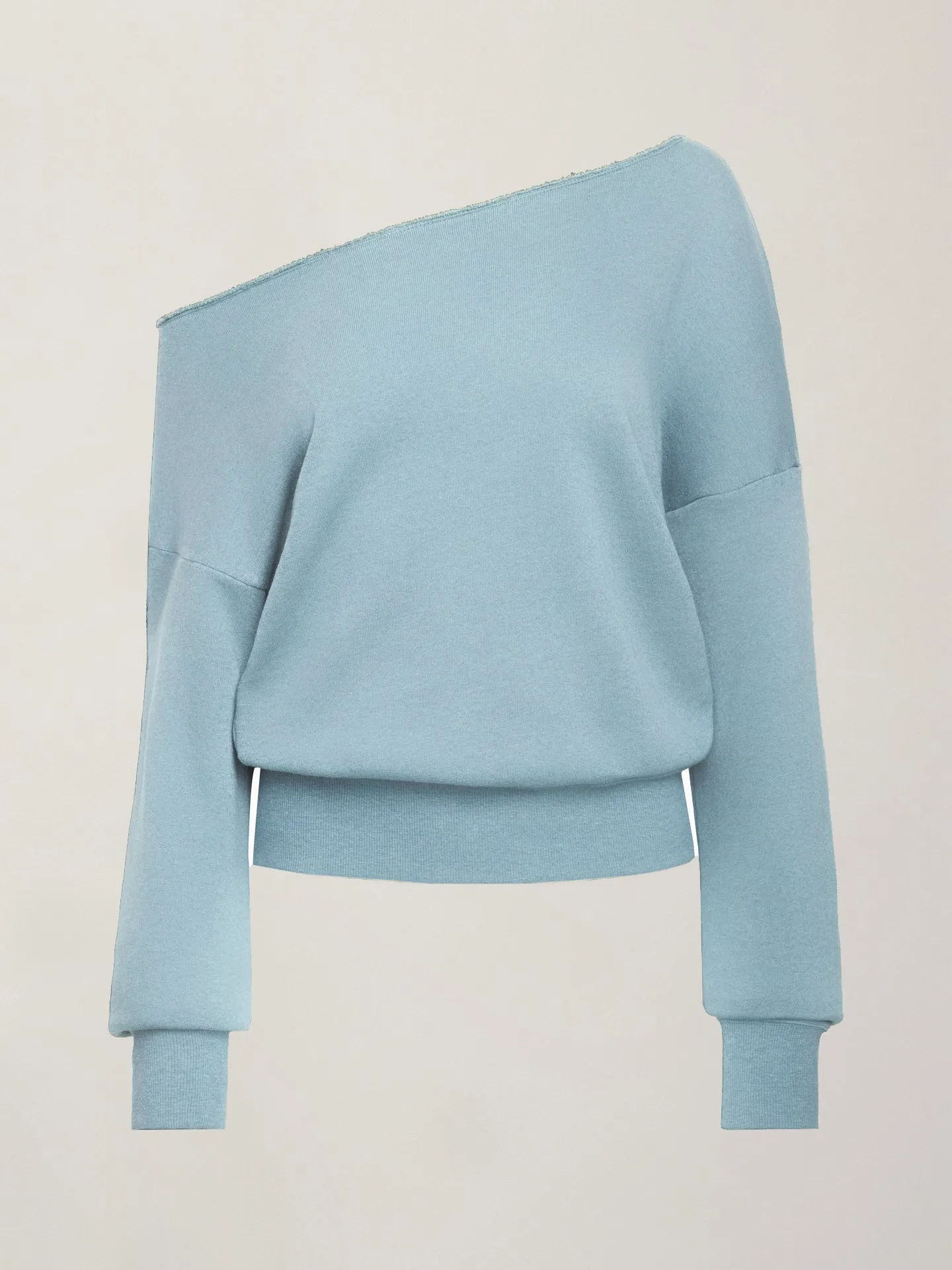 Off Shoulder Sweatshirt in French Terry - Sky Blue sold by Carbon38 product image thumbnail 5