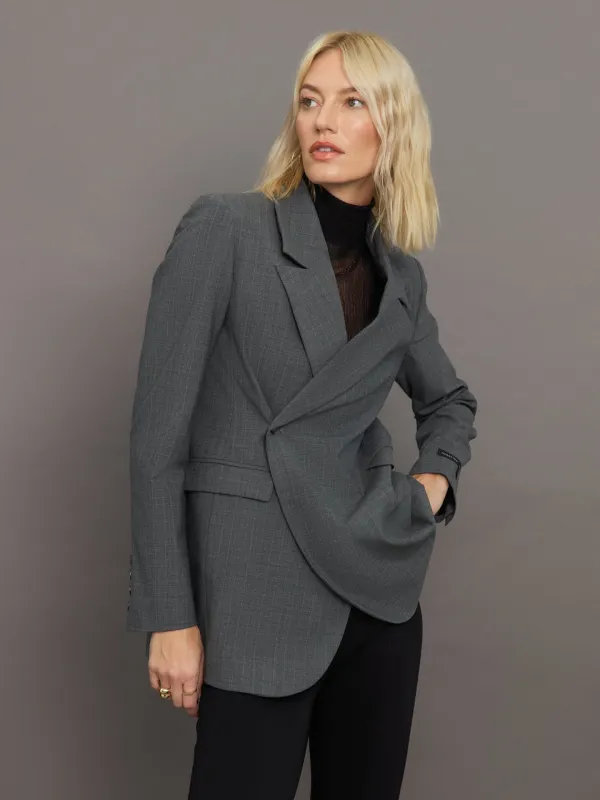 Lilith Blazer - Light Grey Pinstripe made by Herskind