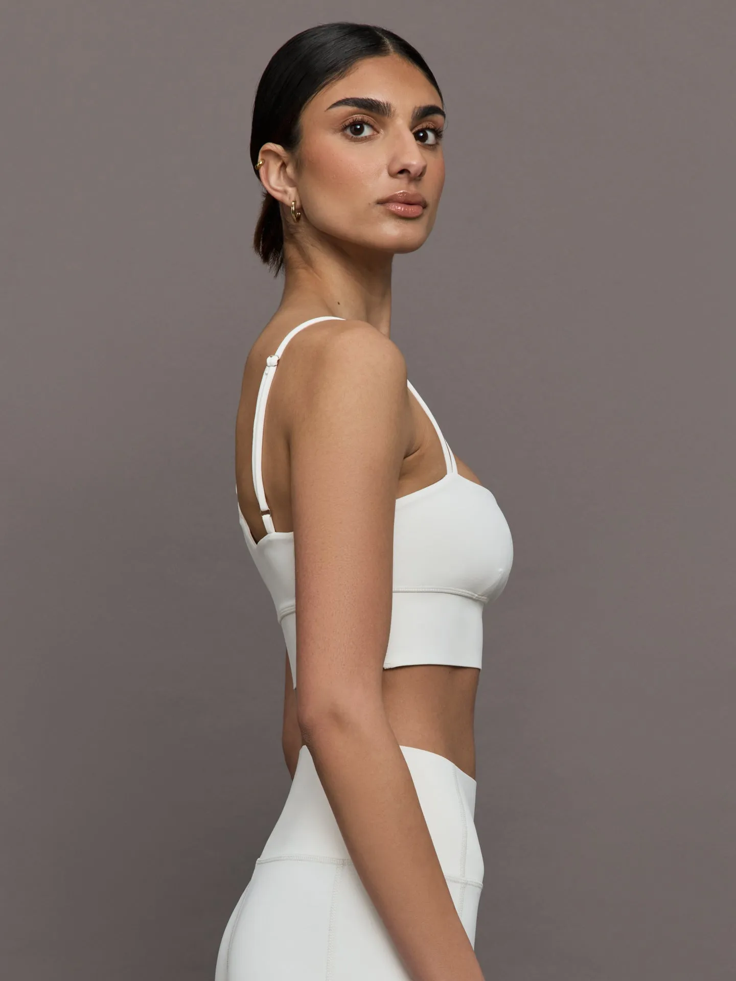 Asymmetrical Strappy Bra in Diamond Compression - Cloud Dancer sold by Carbon38 product image thumbnail 4