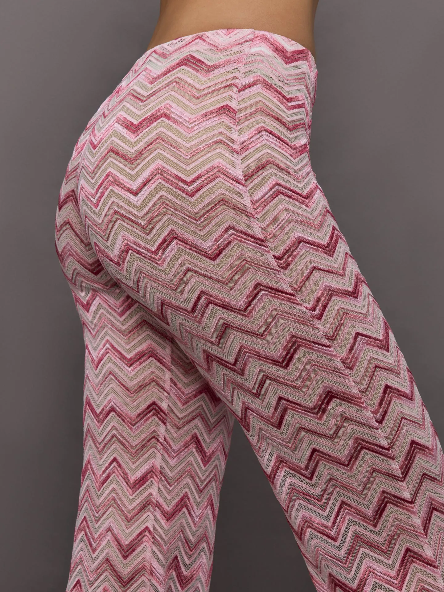 Flare Trousers - Pink/White Chevron sold by Carbon38 product image thumbnail 5