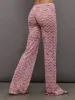 Flare Trousers - Pink/White Chevron sold by Carbon38