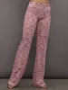 Flare Trousers - Pink/White Chevron sold by Carbon38