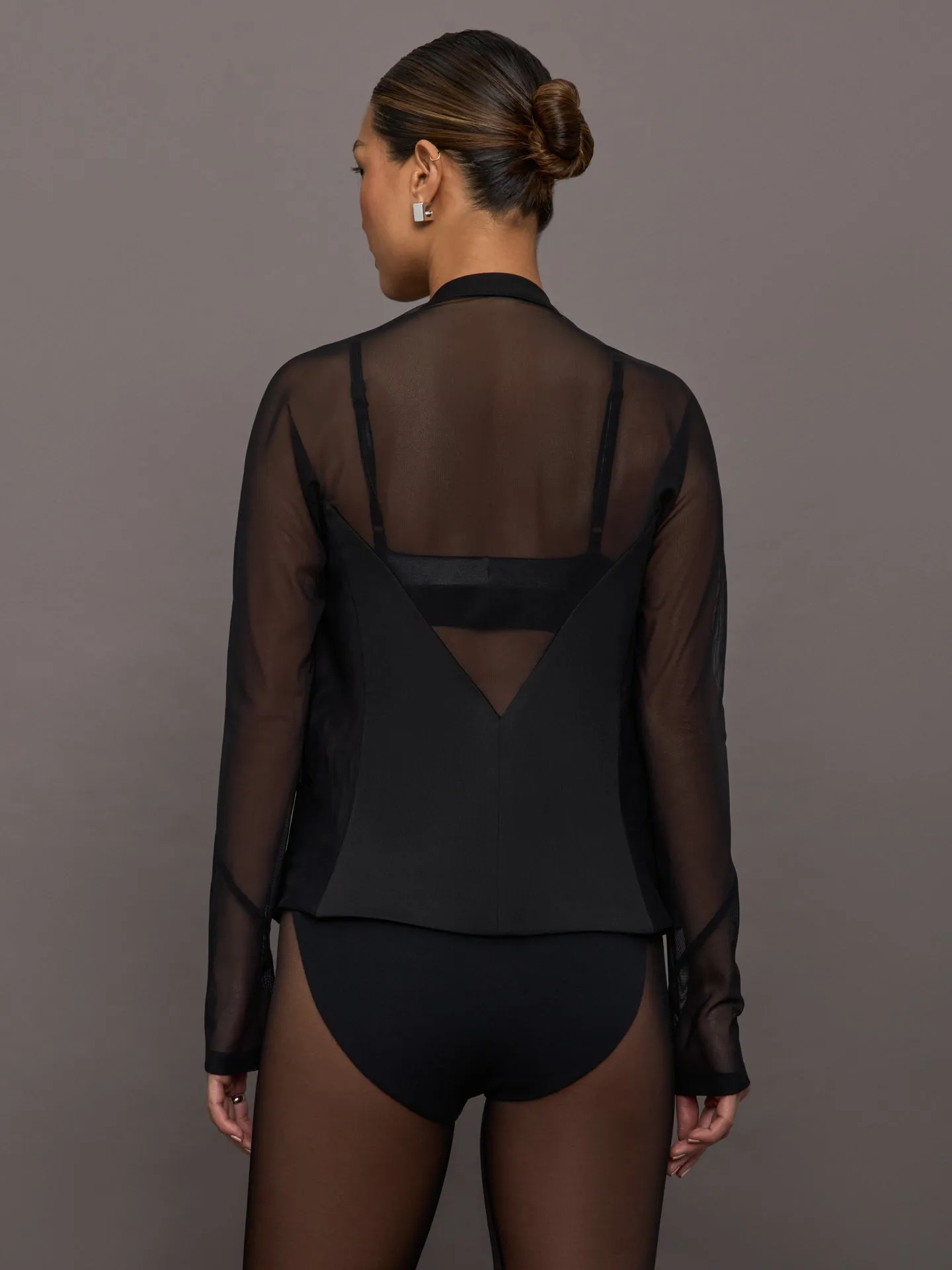 Bronte Mesh Sleeve Knit Jacket - Black sold by Carbon38 product image thumbnail 4