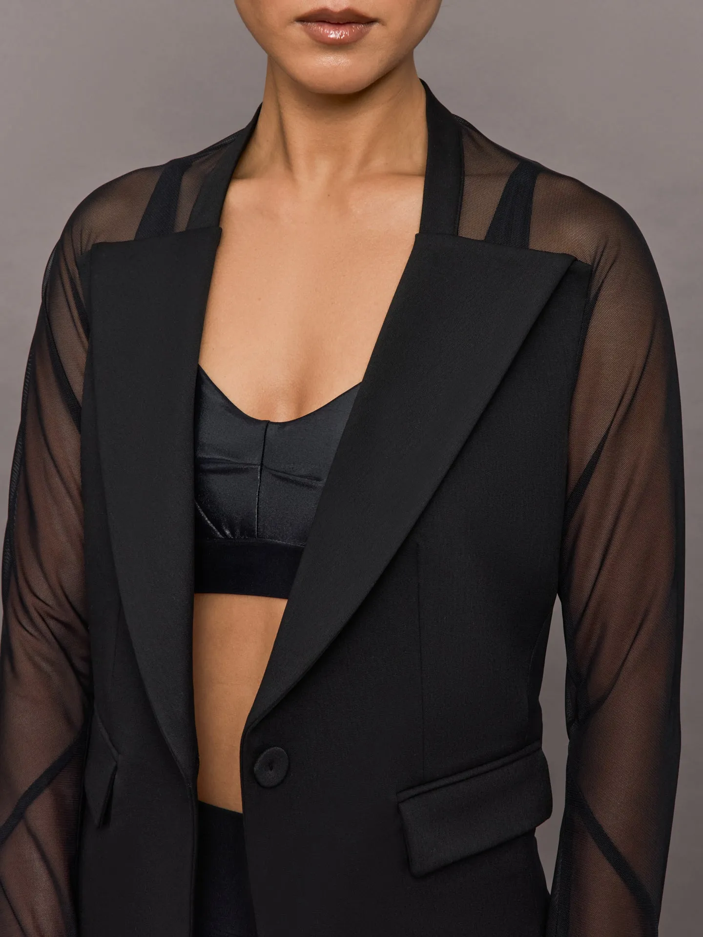 Bronte Mesh Sleeve Knit Jacket - Black sold by Carbon38 product image thumbnail 5